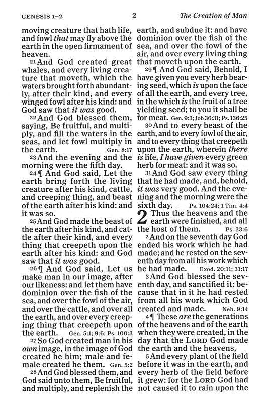 KJV Giant Print Reference Bible Black Genuine Leather Indexed