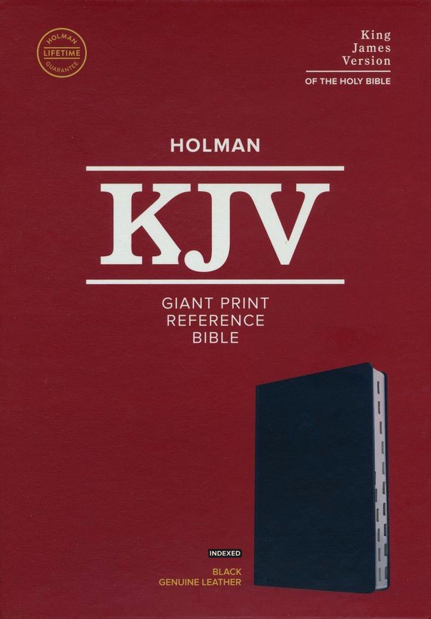 KJV Giant Print Reference Bible Black Genuine Leather Indexed