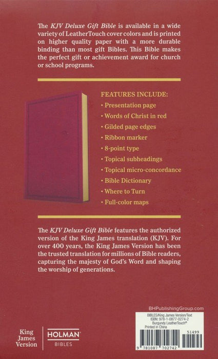 KJV Deluxe Gift Bible Burgundy Leathersoft