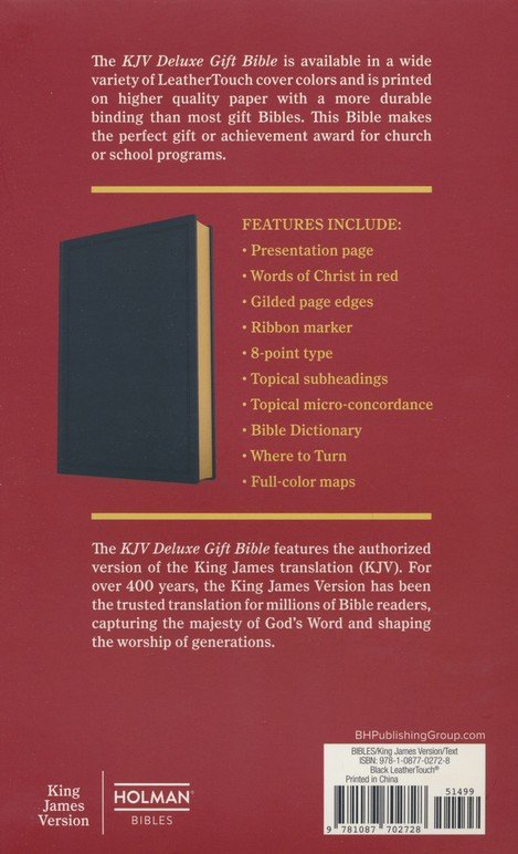 KJV Deluxe Gift Bible Black Leathersoft
