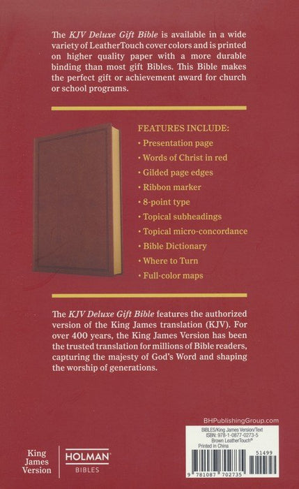 KJV Deluxe Gift Bible Brown Leathersoft