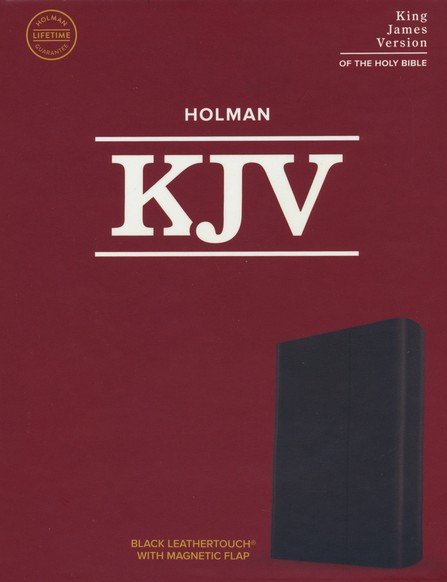 KJV Large Print Compact with Magnetic Flap, Black LeatherTouch