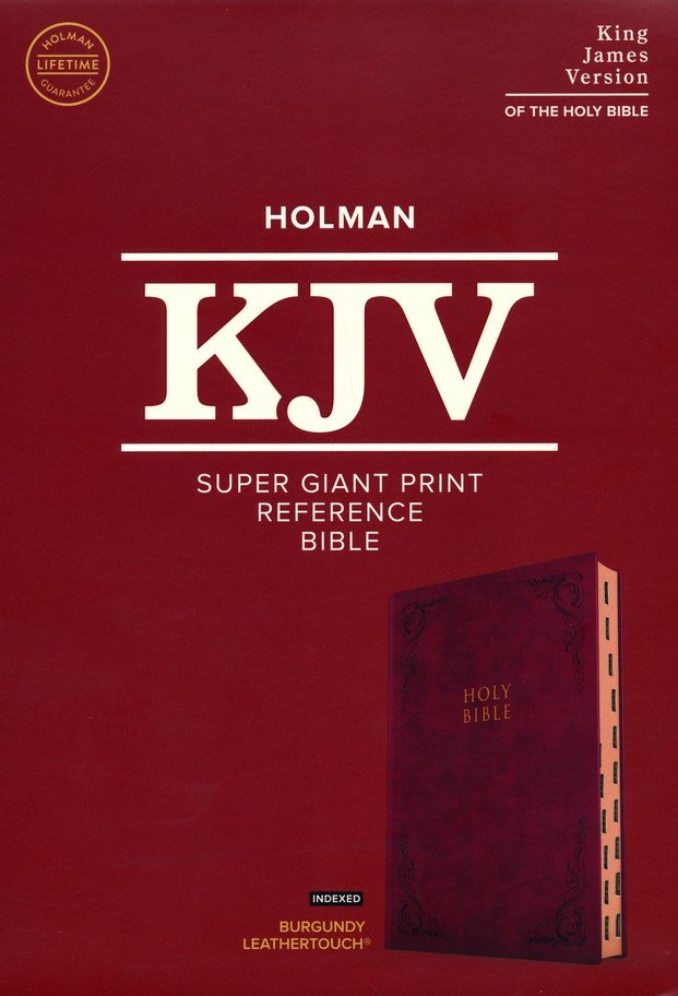 KJV Super Giant Print Reference Bible, Burgundy LeatherTouch, Indexed