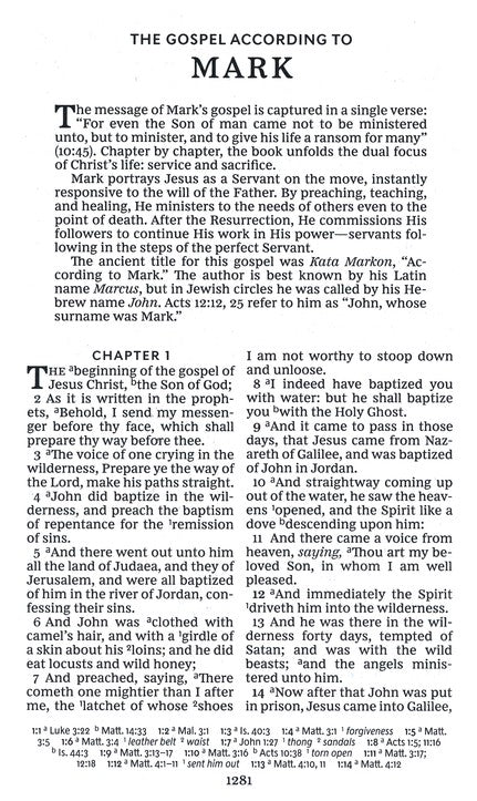 KJV Personal Size Giant Print Reference Bible - Black Leather Soft