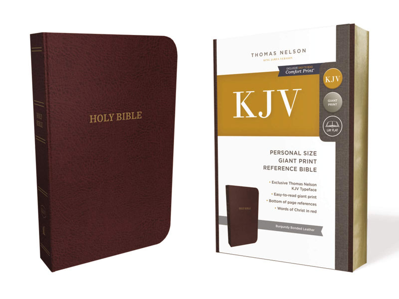 KJV Personal Size Giant Print Reference Bible - Burgundy Bonded Leather, Indexed