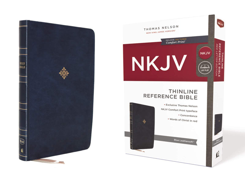 NKJV Thinline Reference Bible Blue Leathersoft