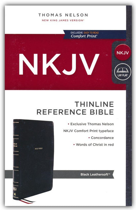 NKJV Thinline Reference Bible Black Leathersoft
