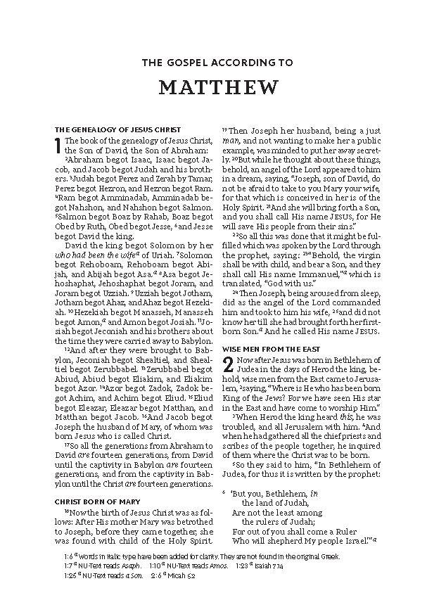 NKJV Large Print Thinline Bible Black LeatherSoft, Indexed