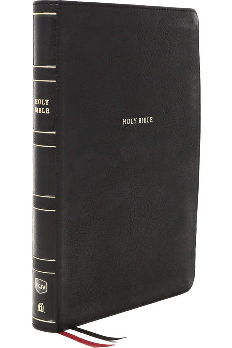 NKJV Large Print Thinline Bible Black LeatherSoft, Indexed