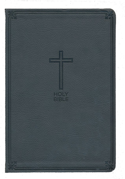 NKJV Value Large Print Thinline Bible Charcoal Leathersoft