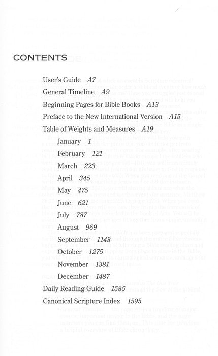 The One Year Chronological Bible - NIV