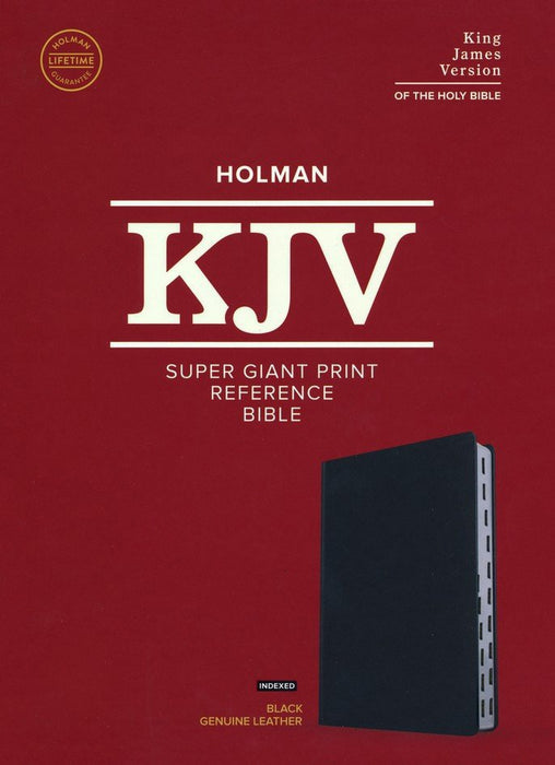 KJV Super Giant Print Reference Bible Black Genuine Leather Indexed