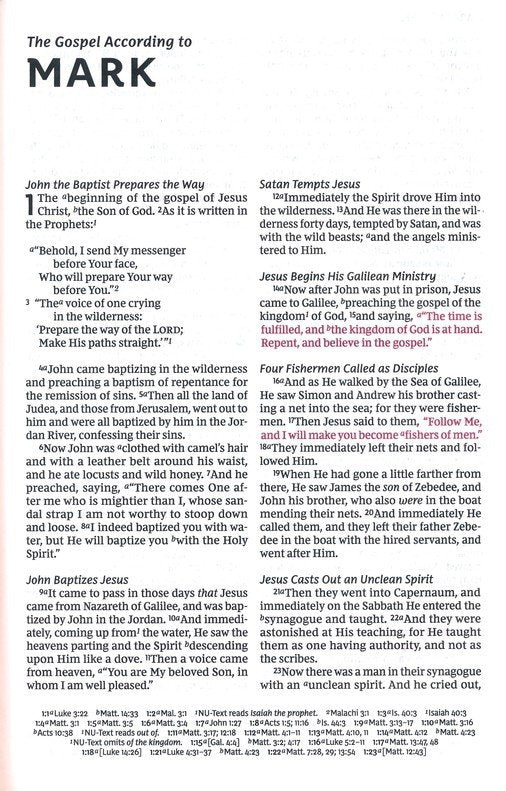 NKJV Large Print Thinline Reference Bible Blue LeatherSoft