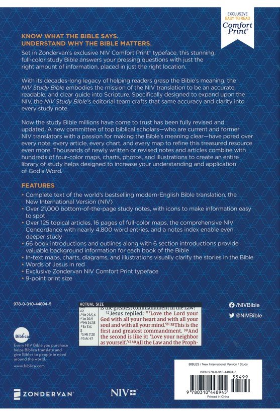 NIV Study Bible - Hardback