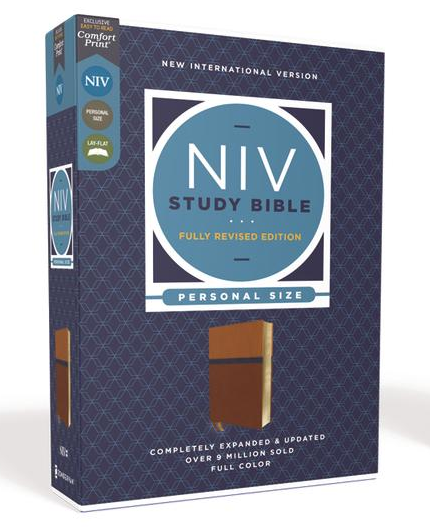 NIV Study Bible - Personal Size - Brown/Blue DuoTone, Indexed