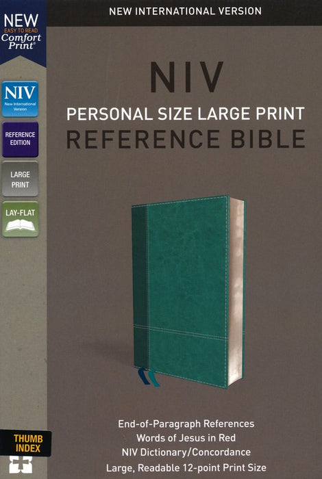 NIV Personal Size Large Print Reference Bible Leathersoft, Turquoise Indexed