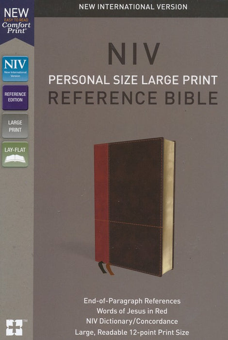NIV Personal Size Large Print Reference Bible Brown/Tan Leathersoft