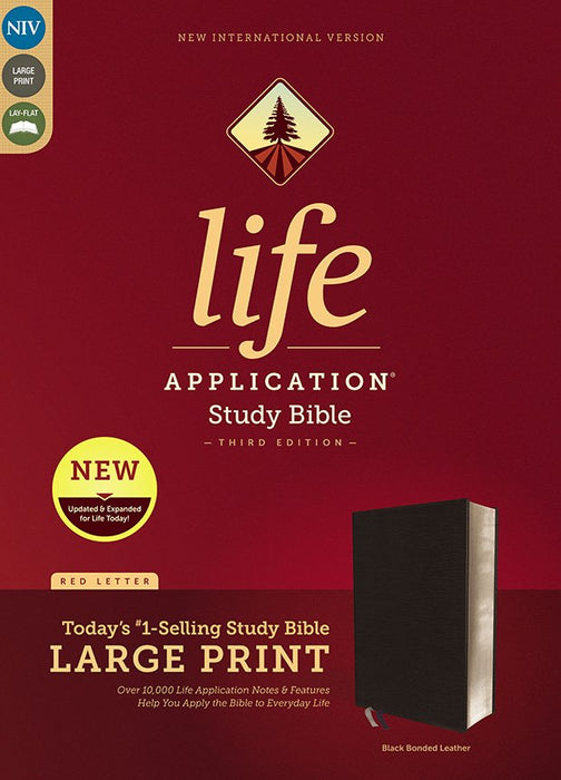 NIV Life Application Study Bible Large Print Black Bonded Leather