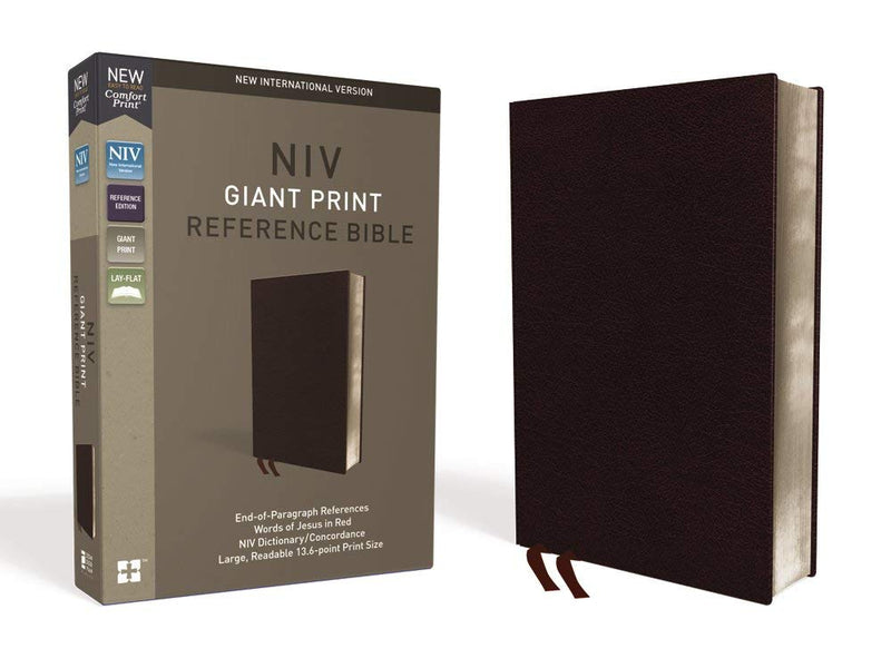 NIV Giant Print Reference Bible Burgundy Bonded, Indexed