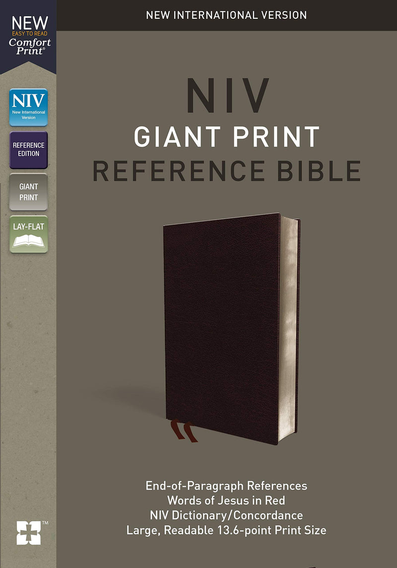 NIV Giant Print Reference Bible Burgundy Bonded, Indexed