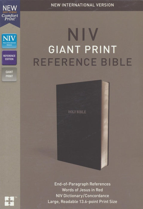 NIV Giant Print Reference Bible Black Leather Look