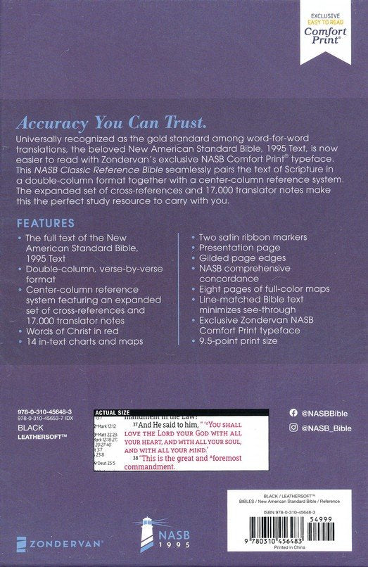 NASB Classic Reference Bible, Black Leathersoft