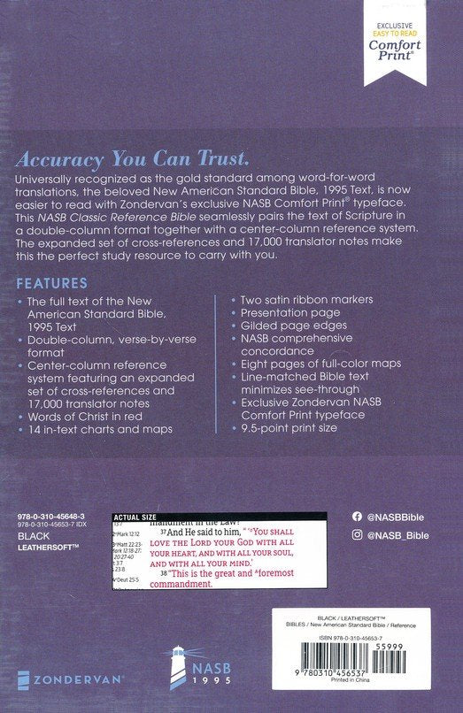 NASB Classic Reference Bible, Indexed Black Leathersoft