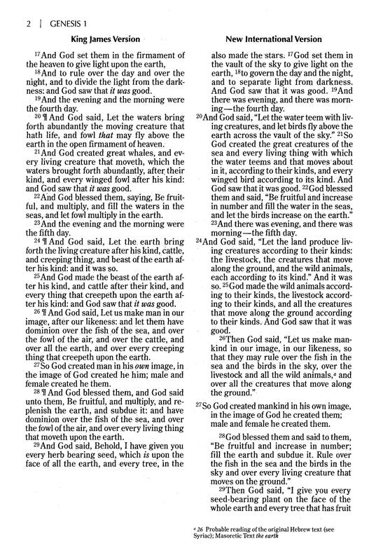 NIV & KJV Side-by-Side Large Print Bible Hardcover