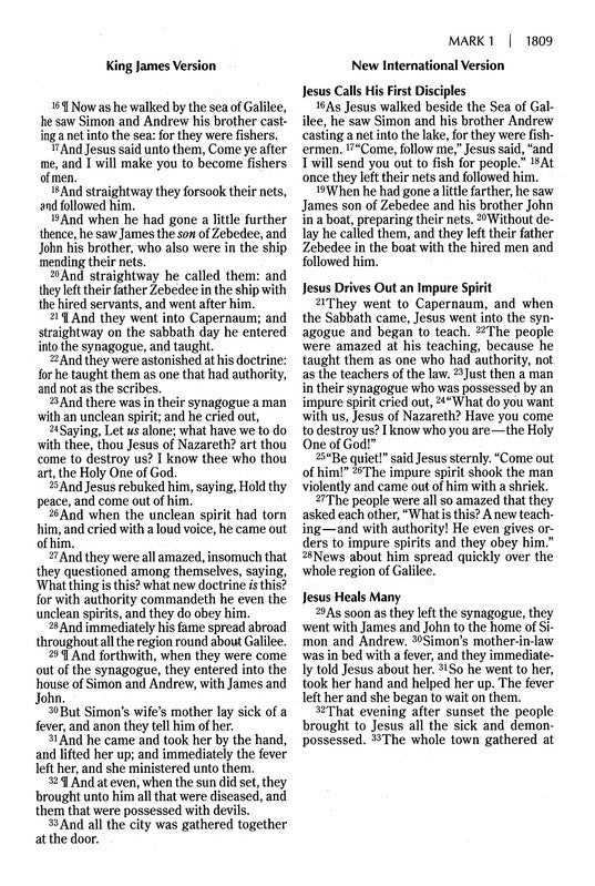 NIV & KJV Side-by-Side Large Print Bible Hardcover