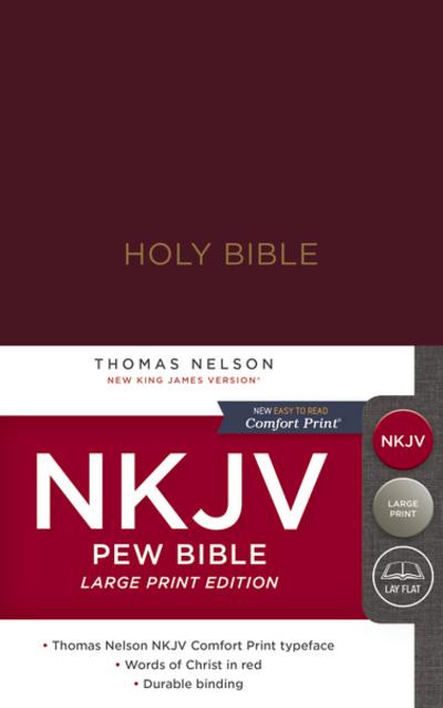 NKJV Large Print Pew Bible Burgundy