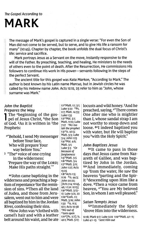 NKJV Giant Print Center-Column Reference Bible Black Leathersoft