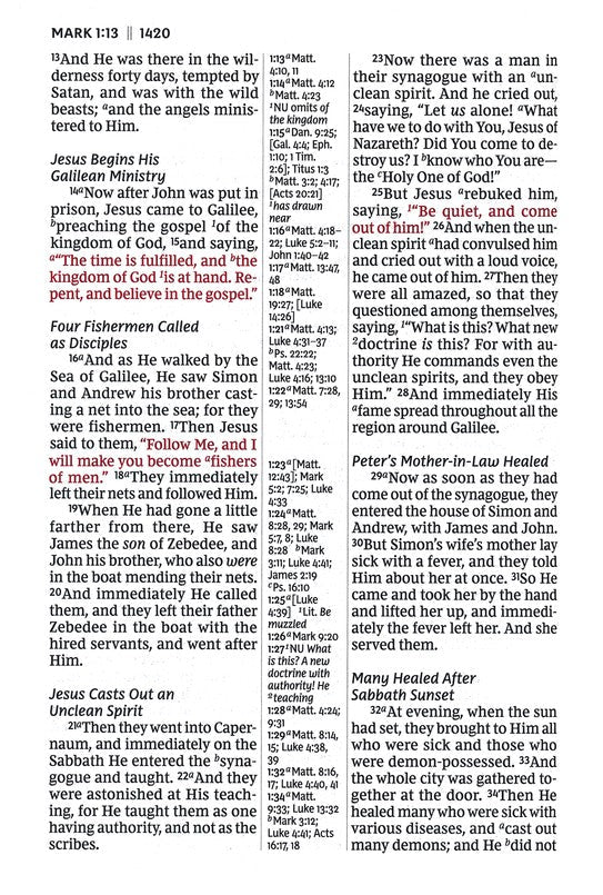 NKJV Giant Print Center-Column Reference Bible Brown Leathersoft, Indexed