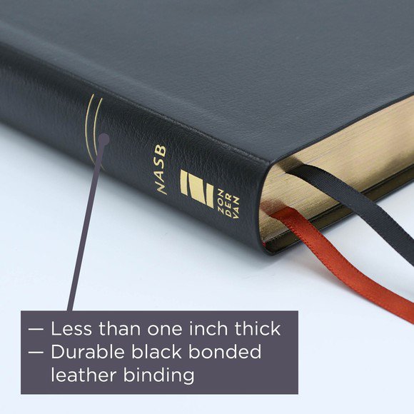 NASB Thinline Large Print Bible - Black Bonded Leather