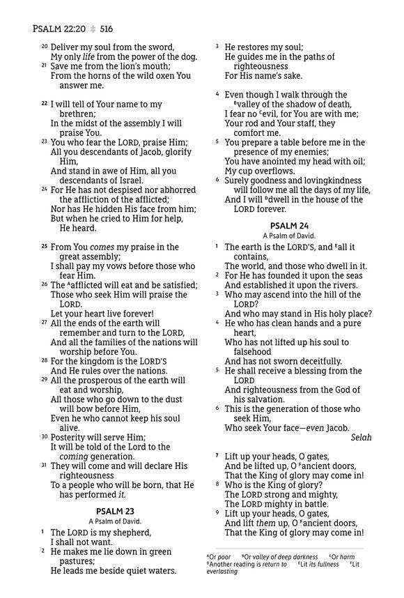 NASB Thinline Large Print Bible - Black Bonded Leather