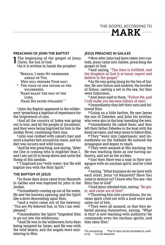 NASB Thinline Large Print Bible - Black Bonded Leather