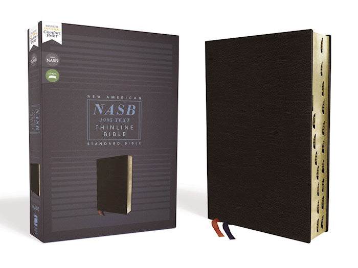 NASB Thinline Bible Black Bonded Leather, Indexed