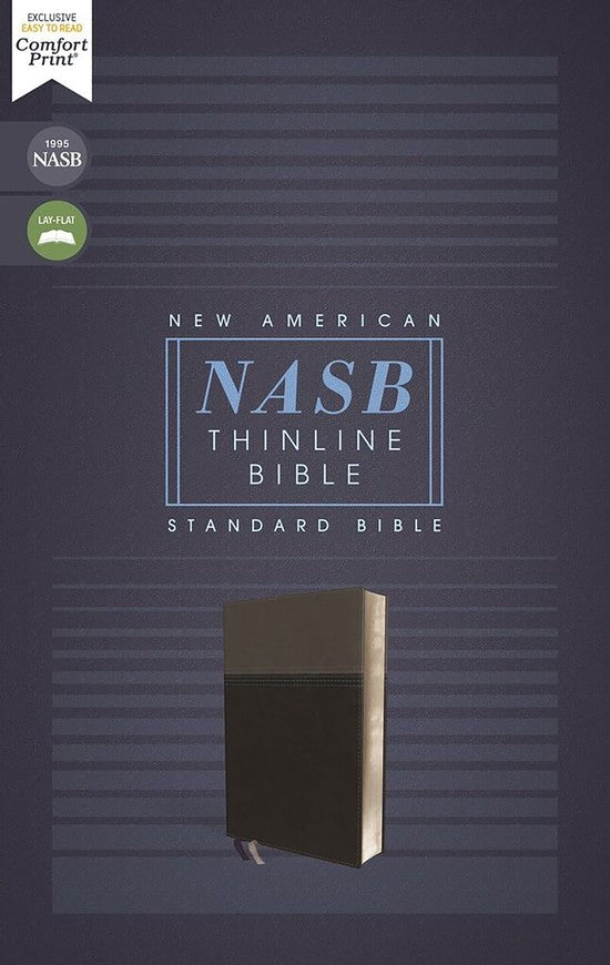 NASB Thinline Bible Black/Gray Leathersoft 1995