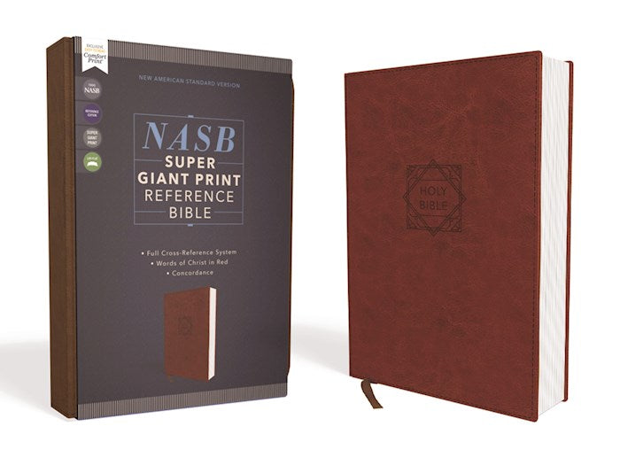 NASB Super Giant Print Reference Bible Brown Leathersoft