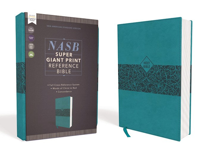 NASB Super Giant Print Reference Bible Teal Leathersoft