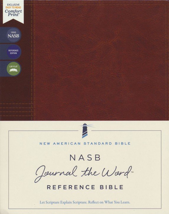 NASB Journal the Word Reference Bible Brown Leathersoft over board