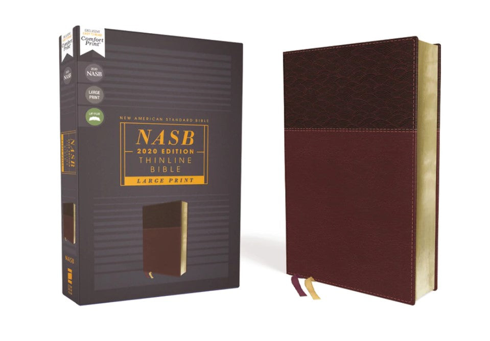 NASB 2020 Text Thinline Large Print Bible - Burgundy Leathersoft
