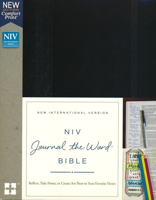 NIV Journal the Word Bible Black Hardback