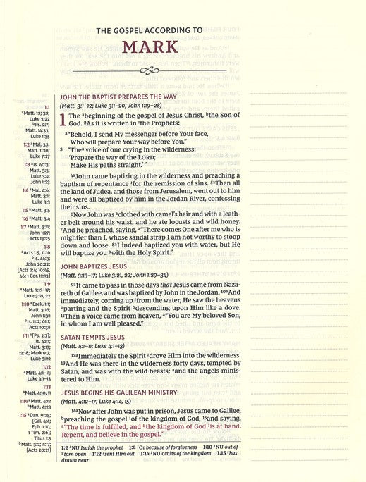 NKJV Journal the Word Reference Bible Navy/Turquoise Leathersoft