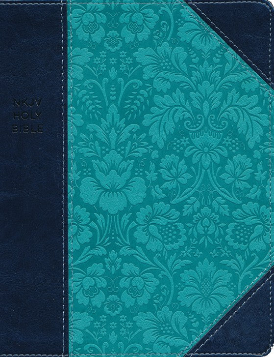NKJV Journal the Word Reference Bible Navy/Turquoise Leathersoft