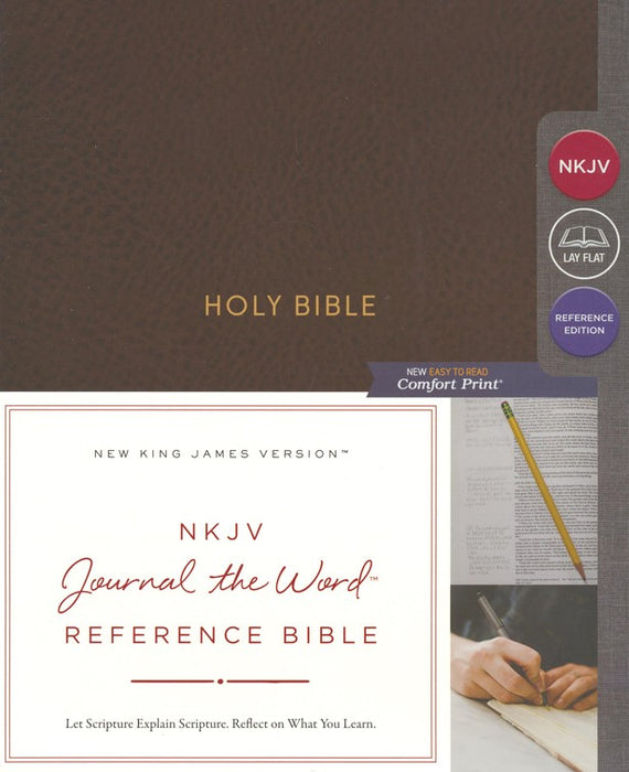 NKJV Journal the Word Reference Bible Mahogany Leathersoft