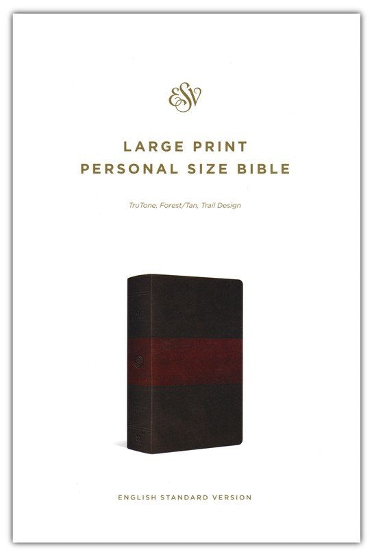 ESV Large Print Personal Size Bible TruTone, Forest/Tan (top)