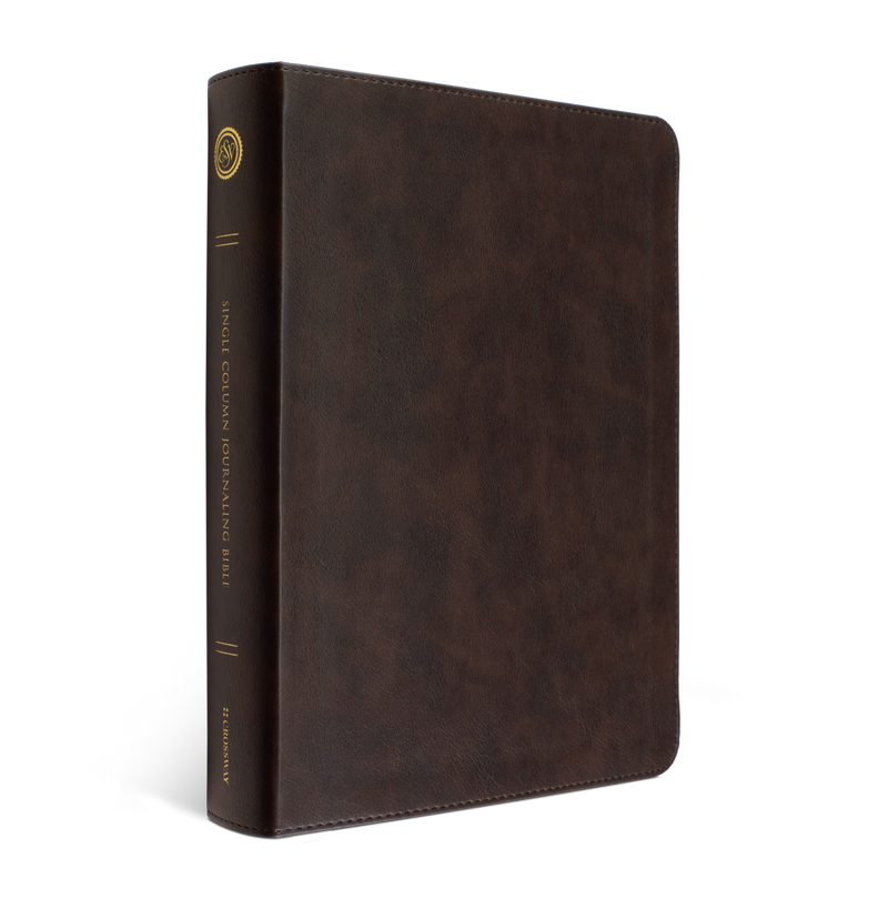 ESV Single Column Journaling Bible, Large Print, Deep Brown TruTone (top)