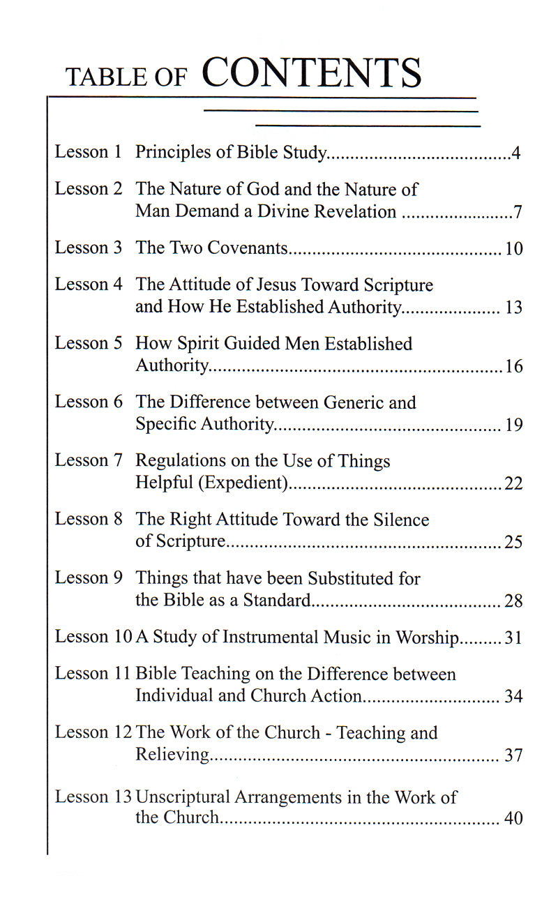 Table of Contents