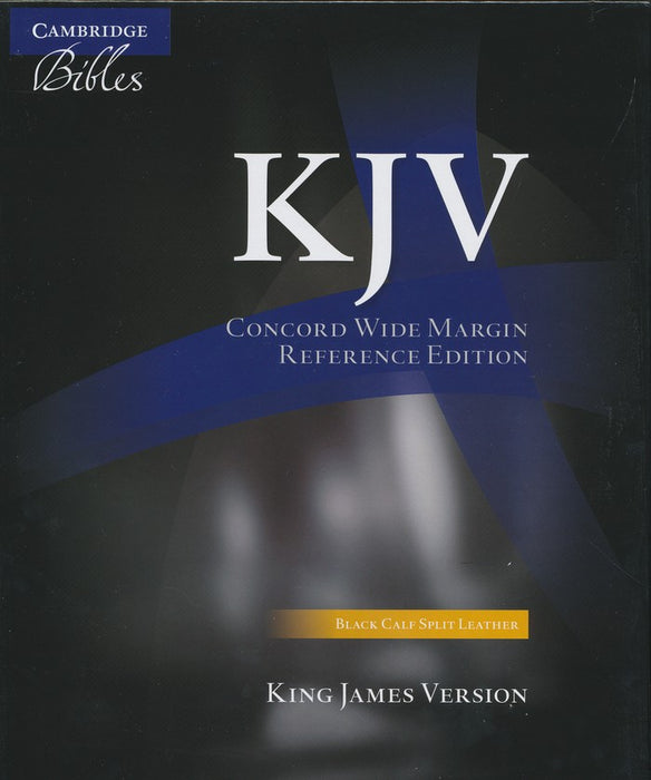 KJV Concord Wide Margin Reference Bible Black Calfsplit Leather