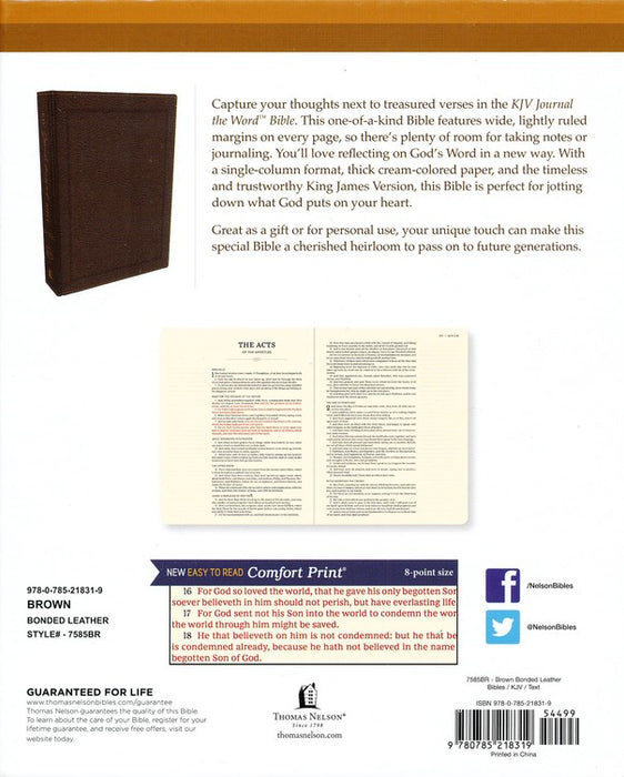 KJV Journal the Word Bible Brown Bonded